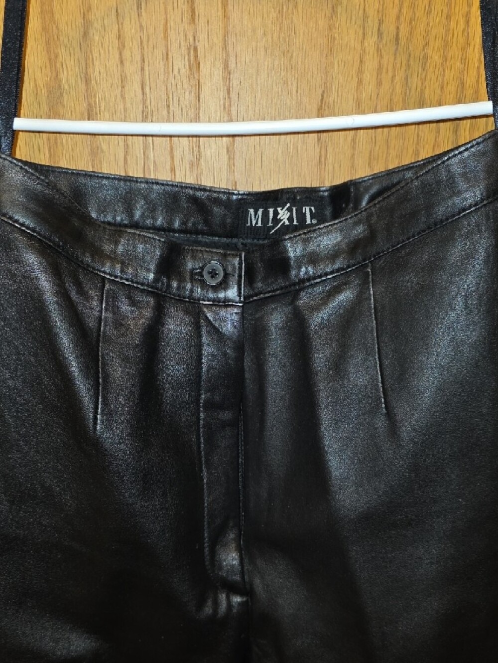 Vintage Mixit Black Leather Tapered Pants - Picture 4 of 7